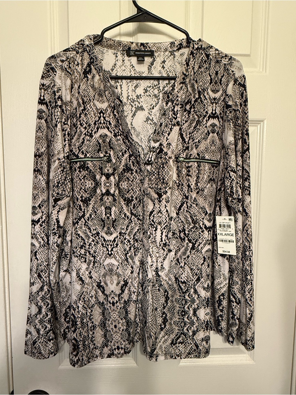 Inc Concepts Snake Print V-Neck Blouse